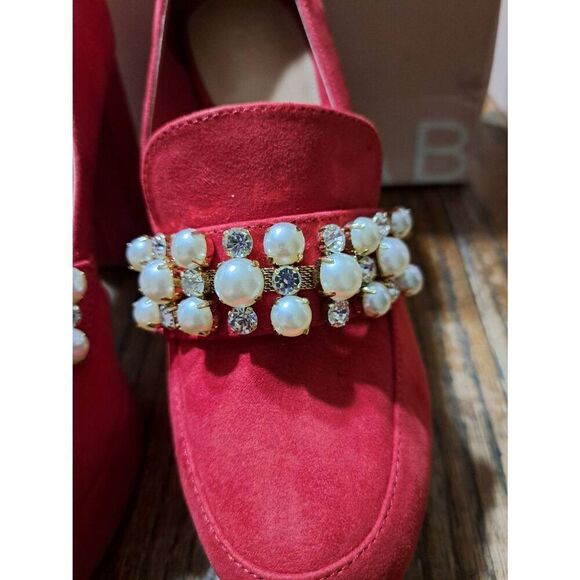 New 7 JustFab Adele Throwback Chili Pepper Embellished Platform High Heel Shoes - Picture 8 of 12